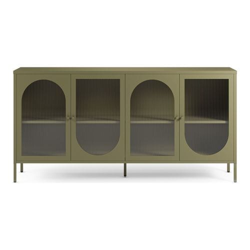 Buffet 4 portes en métal vert 160 cm - Ysia