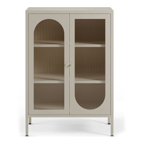 Buffet 2 portes en métal beige 70 cm - Ysia