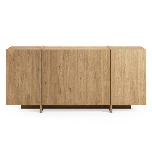 Buffet 4 portes décor chêne 180 cm - Owen