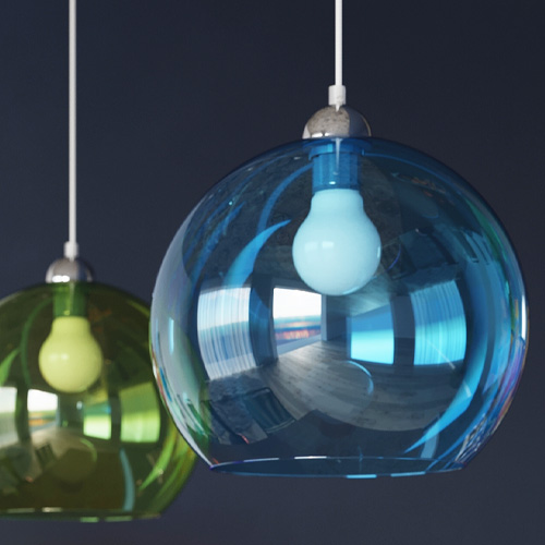 Suspension en verre champagne 30cm - Ball