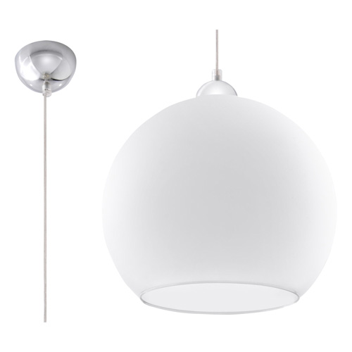 Suspension en verre blanc 30cm - Ball