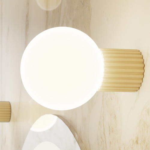 Applique en aluminium cannelé beige - Halo