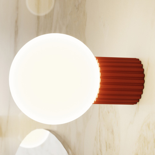 Applique en aluminium cannelé terracotta - Halo