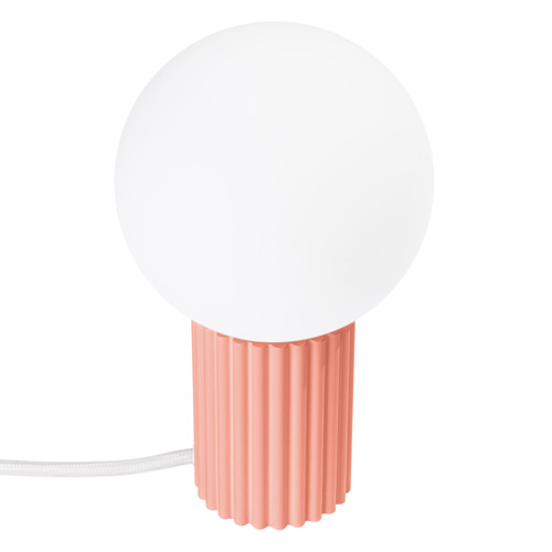 Lampe à poser en aluminium cannelé pêche - Halo