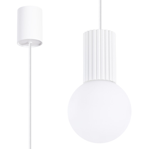 Suspension en aluminium cannelé blanc - Halo