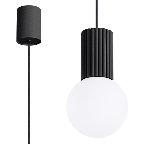 Suspension en aluminium cannelé noir - Halo