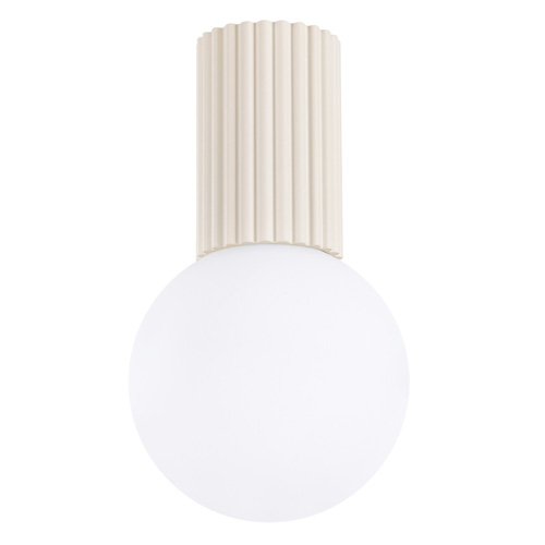 Plafonnier en aluminium cannelé beige - Halo