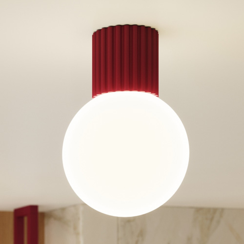 Plafonnier en aluminium cannelé Bordeaux - Halo
