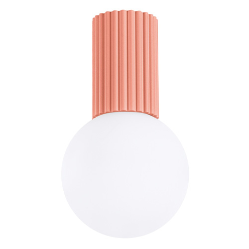 Plafonnier en aluminium cannelé pêche - Halo