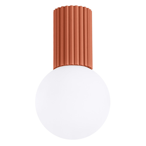 Plafonnier en aluminium cannelé terracotta - Halo