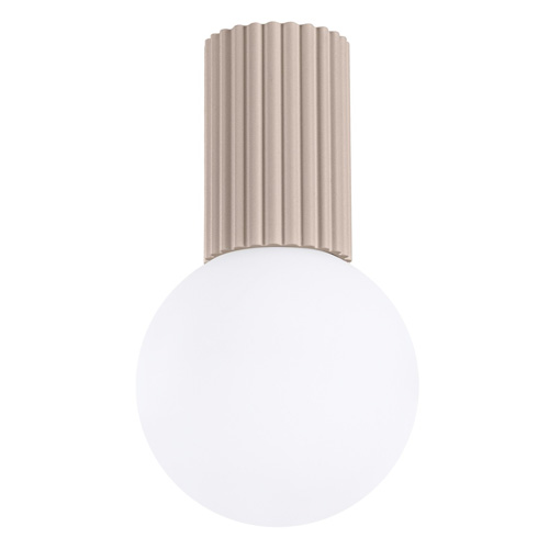Plafonnier en aluminium cannelé taupe - Halo