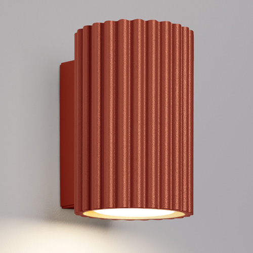Applique en aluminium cannelé 10 cm terracotta - Karbon