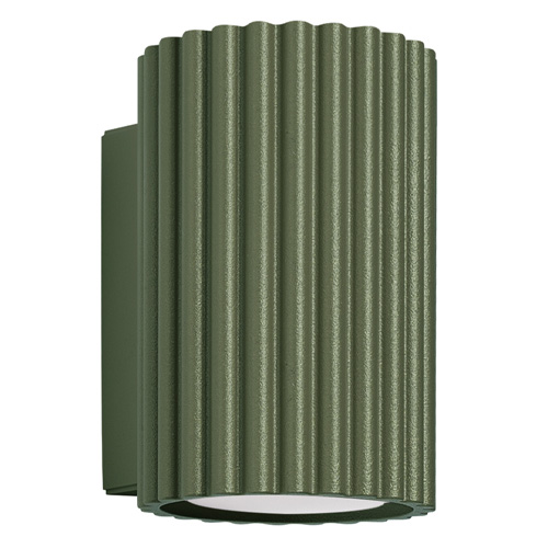 Applique en aluminium cannelé 10 cm vert olive - Karbon