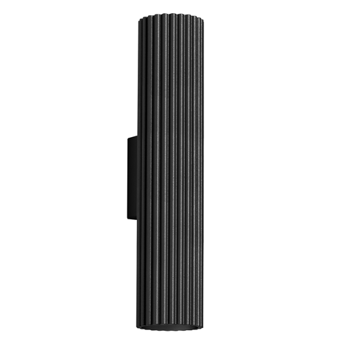 Applique en aluminium cannelé 30 cm noir - Karbon