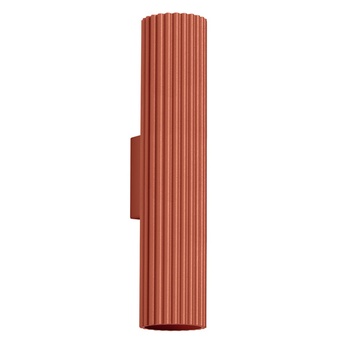Applique en aluminium cannelé 30 cm terracotta - Karbon
