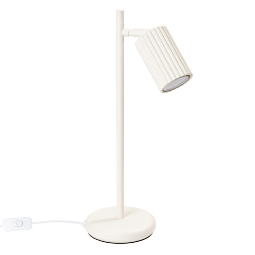 Lampe à poser en aluminium cannelé beige - Karbon