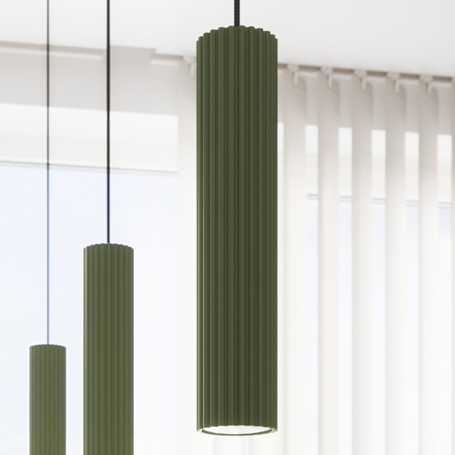 Suspension en aluminium cannelé vert olive - Karbon