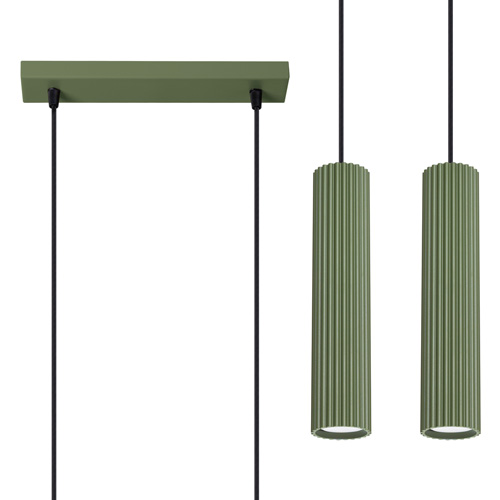 Suspension en aluminium cannelé 2 ampoules - Karbon