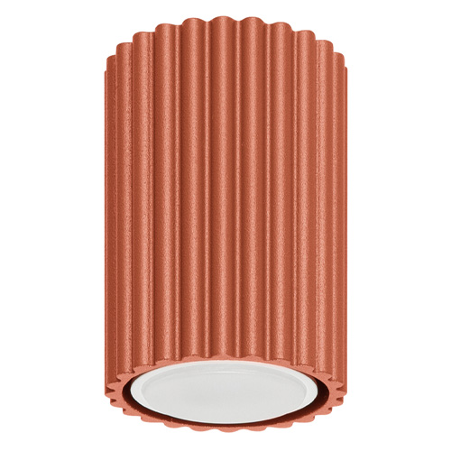Plafonnier en aluminium cannelé 10 cm terracotta - Karbon