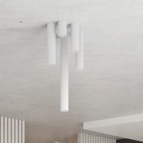 Plafonnier en aluminium cannelé 20 cm blanc - Karbon