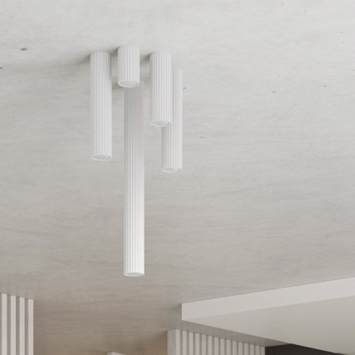 Plafonnier en aluminium cannelé 30 cm blanc - Karbon