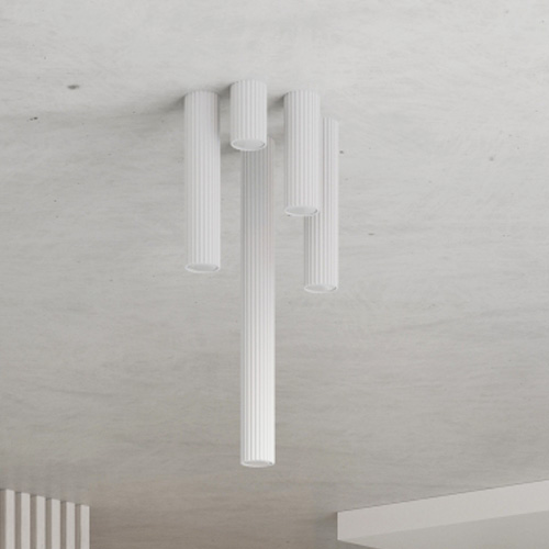 Plafonnier en aluminium cannelé 40 cm blanc - Karbon