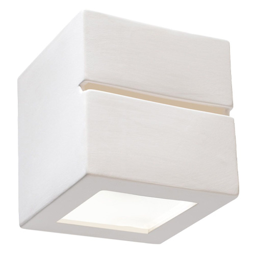Applique cubique en céramique blanche - Leo