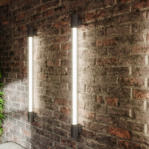 Applique tubulaire en acier noir 95 cm - Valo