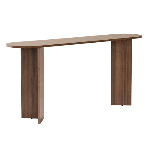 Console ovale effet Noyer 150 cm - Malva