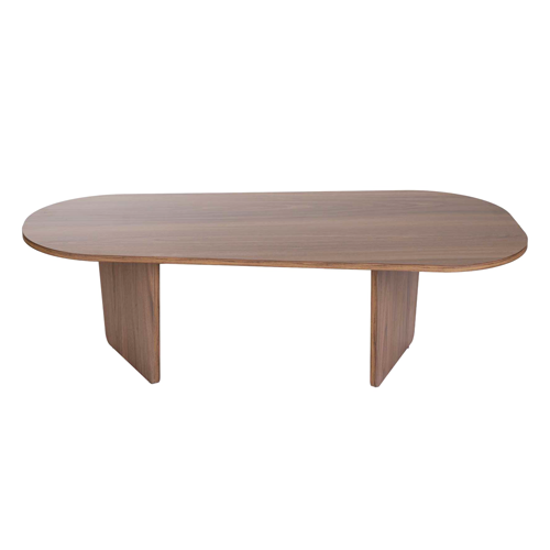 Table basse organique effet Noyer 130 cm - Ceane