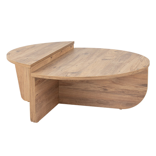 Table basse modulable ronde effet bois Ø90 cm - Selma
