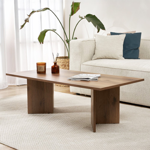 Table basse rectangulaire effet Noyer foncé 119 cm - Taona