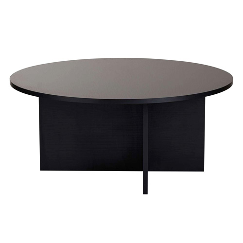 Table basse ronde effet bois noir Ø90 cm - Zelis