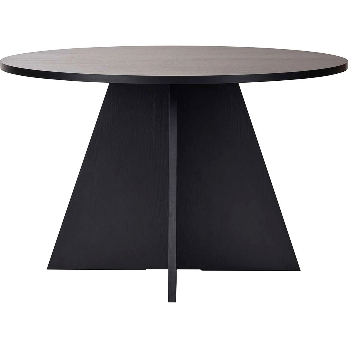 Table à manger ronde effet bois noir 5 à 6 pers. Ø120 cm - Norae