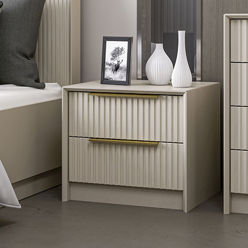 Table de chevet 2 tiroirs effet pierre 53 cm - Orta