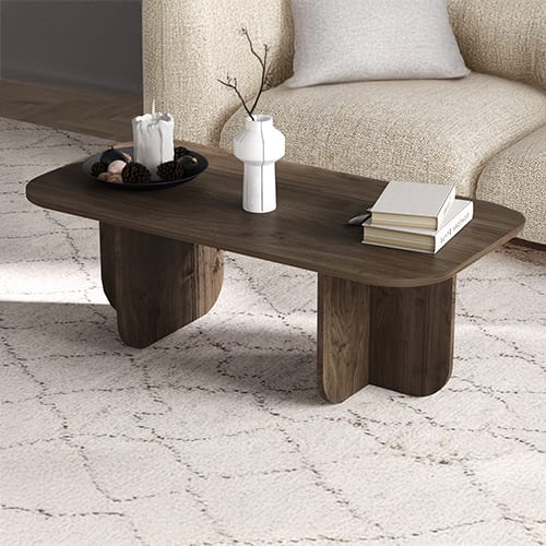 Table basse rectangulaire effet Noyer 120 cm - Ivy