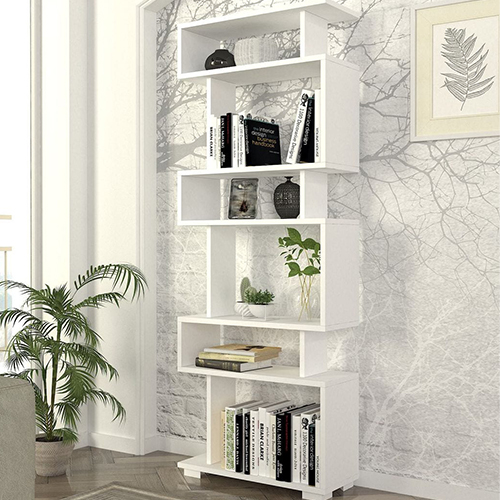 Bibliothèque déstructurée 6 niches blanche 60 cm - Rina