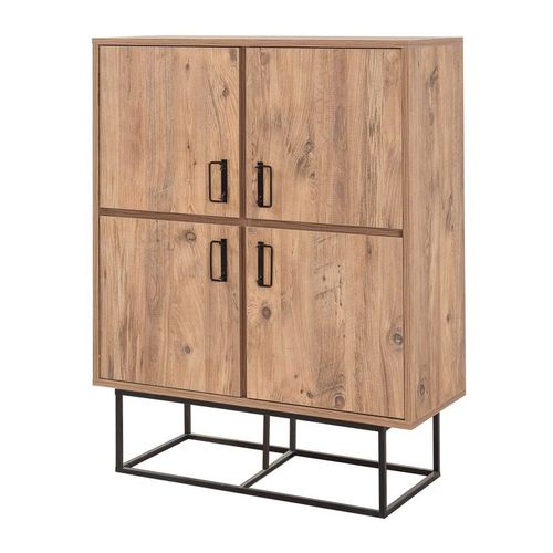 Buffet 4 portes effet bois 93 cm - Leris
