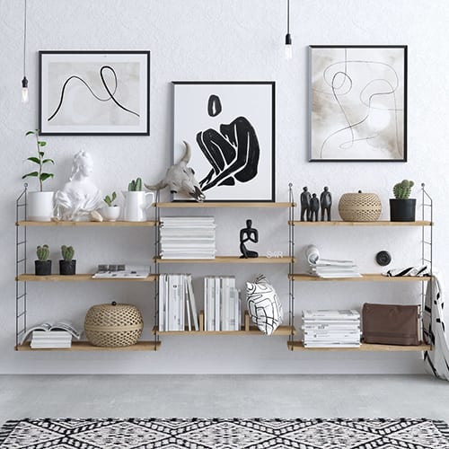 Etagère murale 3 niveaux effet chêne 85 cm - Alera