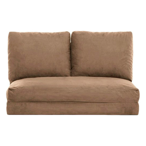 Canapé convertible 2 places en tissu marron clair - Vico