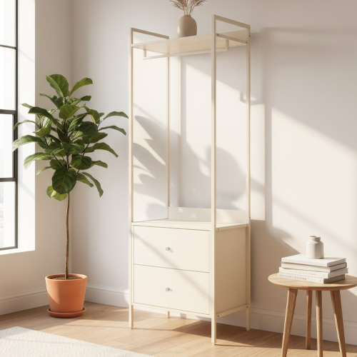 Vestiaire 2 tiroirs beige 64 cm - Veska