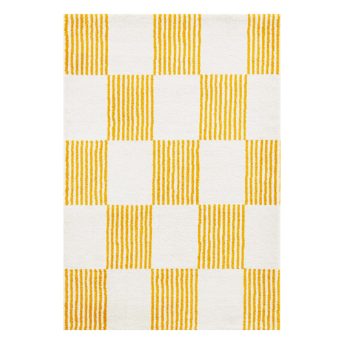 Tapis rétro damniere jaune 200x280 cm - Pop Vibes