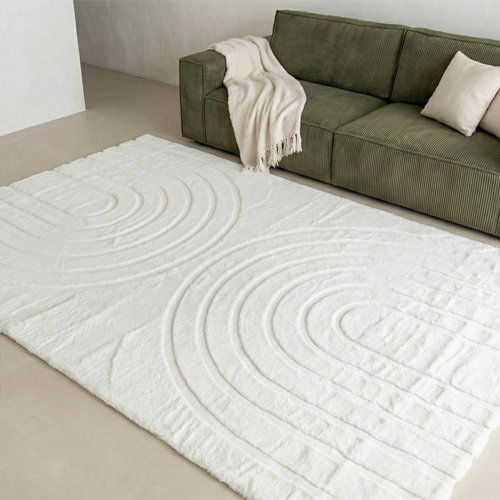Tapis motif géométrique blanc 200x290 cm - Arctic Glow