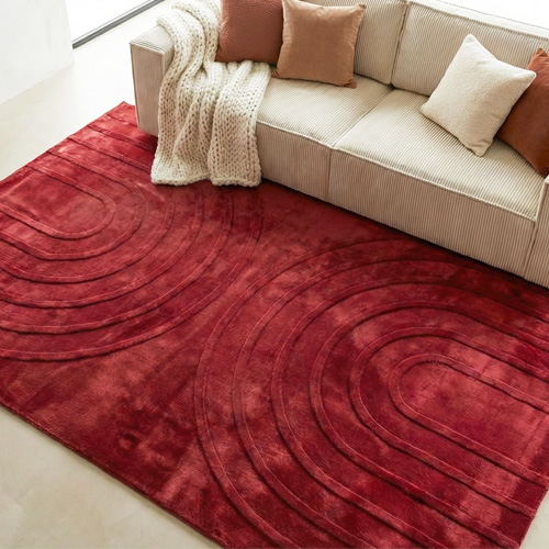 Tapis motif géométrique rouge 200x290 cm - Arctic Glow
