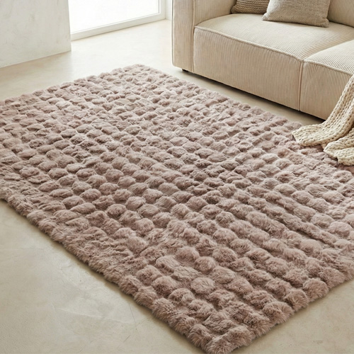 Tapis à relief bubble uni rose 200x290 cm - Cloudy
