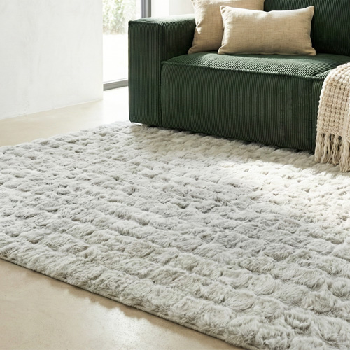 Tapis à relief bubble uni gris 200x290 cm - Cloudy