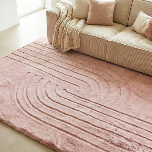 Tapis motif géométrique rose 200x290 cm - Snowline