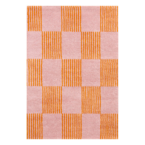 Tapis rétro damniere orange 160x230 cm - Pop Vibes