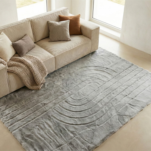 Tapis motif géométrique anthracite 160x230 cm - Snowline