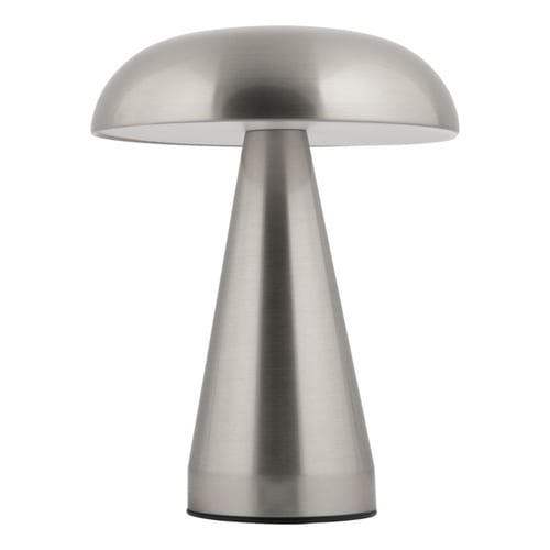 Lampe de table champignon LED en métal chrome - Rachel